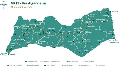 Mapa de la Via Algarviana en la región de Monchique