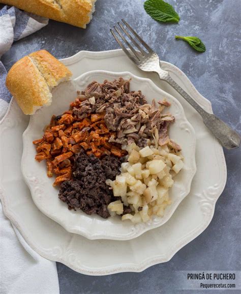 Puchero andaluz servido en dos vuelcos con sopa y pringá