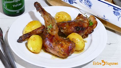 paletillas de conejo al horno con patatas