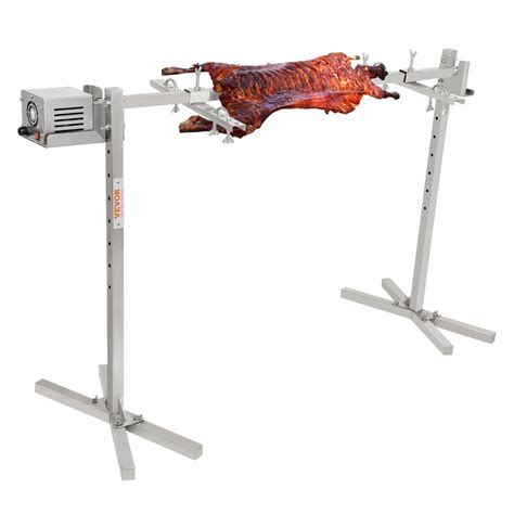 Asador de cerdo giratorio con altura ajustable