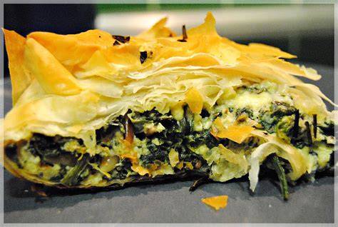 Pastel de espinacas y queso feta