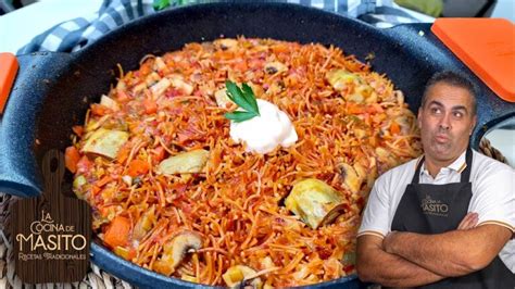 Preparación de fideuá de verduras paso a paso