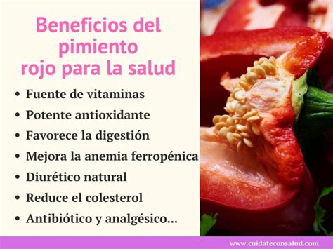Infografía sobre los beneficios para la salud del pimiento