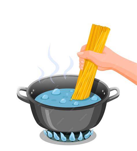 Chef agregando agua de cocción a espaguetis