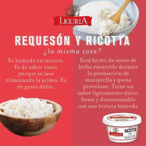 Tabla comparativa ricotta y requesón