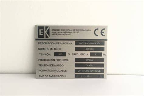 Etiqueta de identificación del modelo de horno