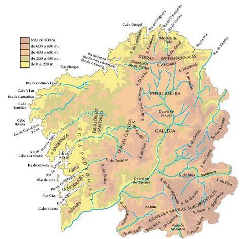 Mapa de Galicia con sus rías