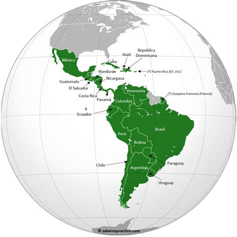 Mapa de Latinoamérica señalando la dispersión de la leyenda de la Llorona