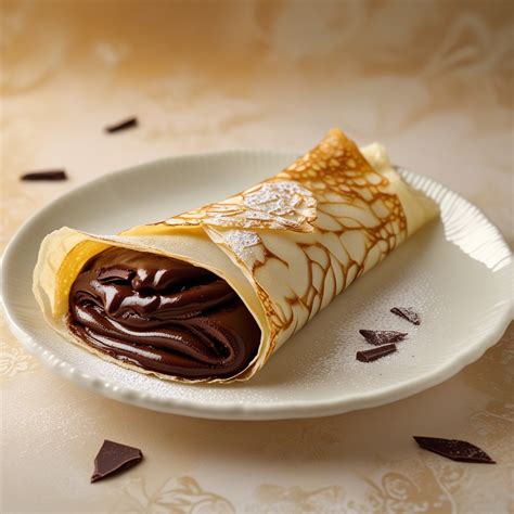 Crepe rellena de frutas y chocolate