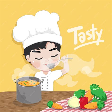 Chef probando un guiso con cuchara