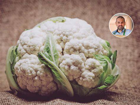 Coliflor desinfectándose con bicarbonato