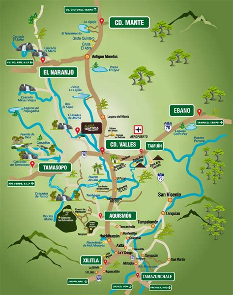 Mapa de la Huasteca Potosina