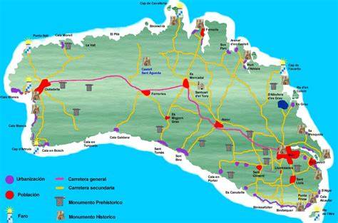 Mapa histórico de la región de Menorca y el Mediterráneo