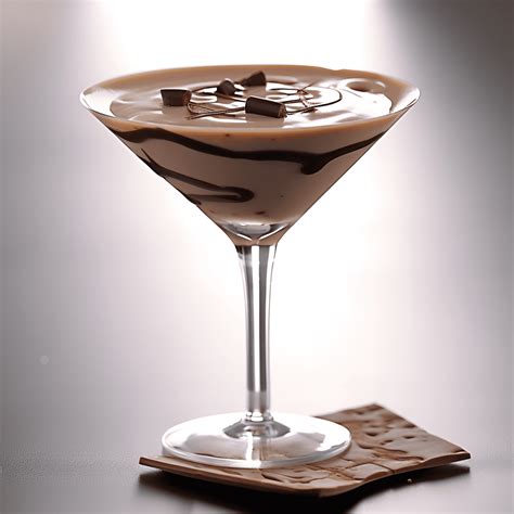 Copa de Martini con cóctel de chocolate y decoración de virutas