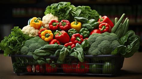 cesta de la compra con verduras frescas recién entregadas
