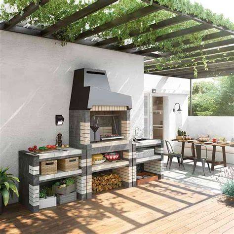 Ilustración de una barbacoa en una terraza de un edificio