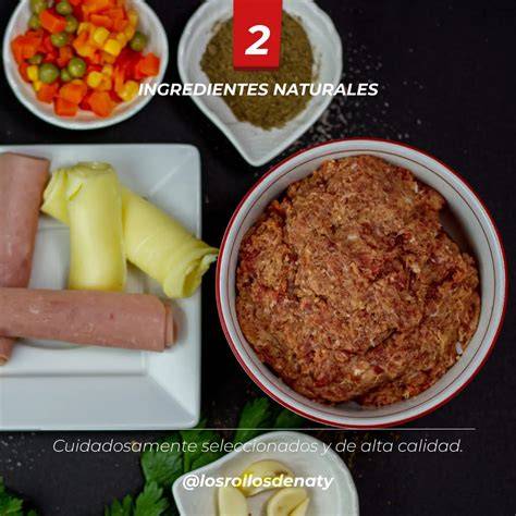 Ingredientes frescos para rollos de carne