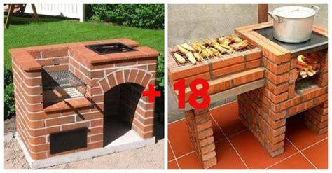 diseño de parrilla de ladrillos en jardín