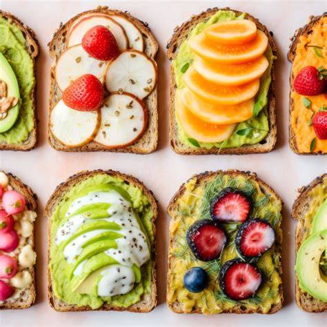 Tostadas con diferentes tipos de mantequilla