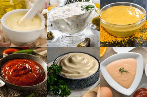 Variedad de salsas para acompañar croquetas