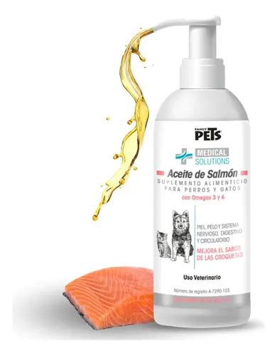 Botella de aceite de salmón natural para mascotas