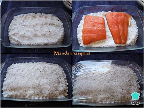 Esquema de preparación del marinado: sal, azúcar y hierbas