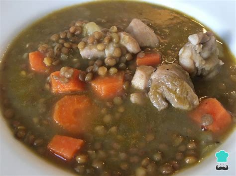 Guiso de lentejas con pollo y verduras