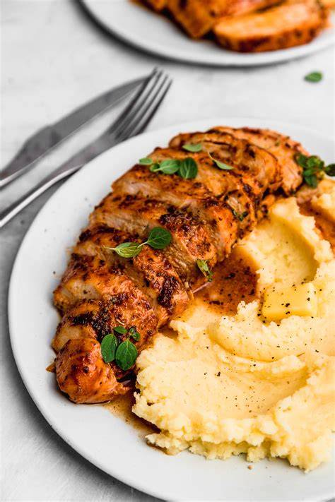 Pechugas de pollo con puré de patatas