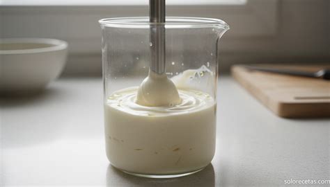 Minipimer emulsionando leche y aceite