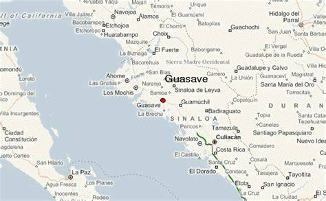 Mapa de Guasave con ubicación aproximada de restaurantes