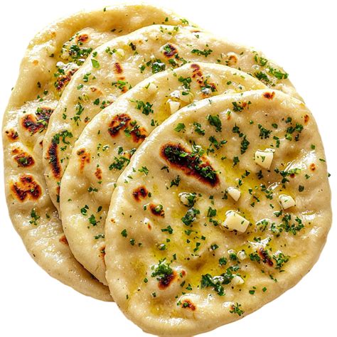 Pan naan recién horneado con hierbas
