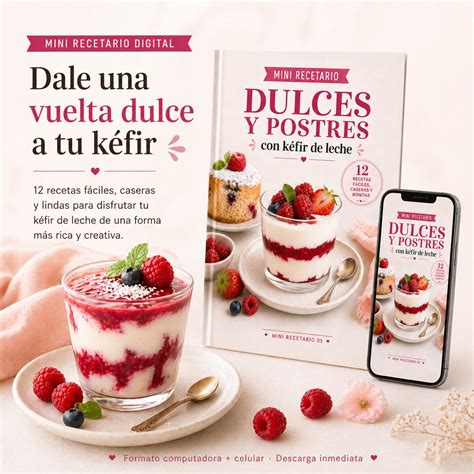 Variedad de postres con kéfir