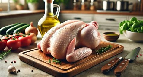 Un pollo alardeando antes de ser cocinado