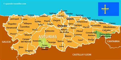 Mapa de Asturias destacando la ubicación de Villaviciosa