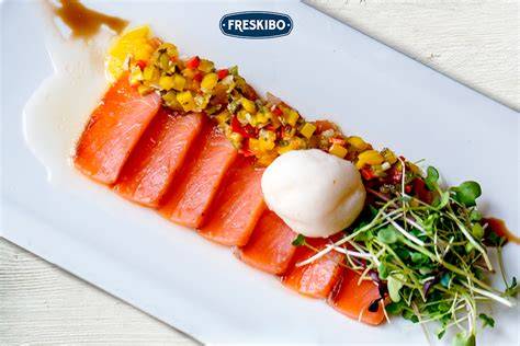 Ejemplos de carpaccio de pescado y vegetales