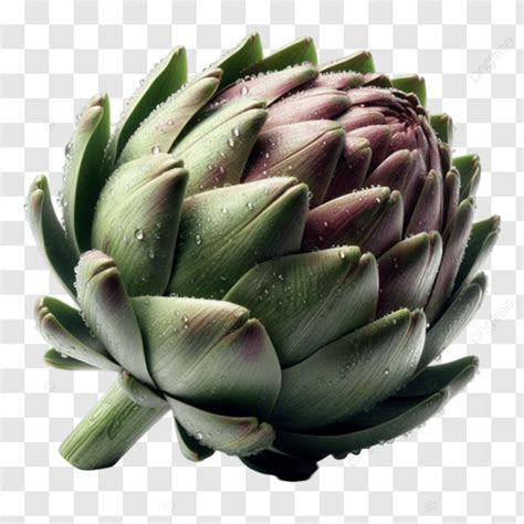 Ilustración de una alcachofa fresca con sus hojas y corazón.