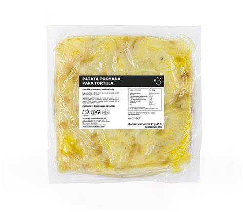 Envase de patata precocinada para tortilla