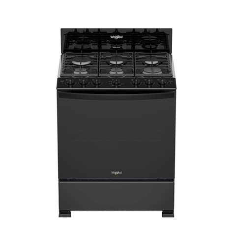 Vista de una estufa Whirlpool con parrillas de hierro fundido