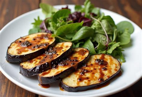 berenjena asada con glaseado brillante de teriyaki