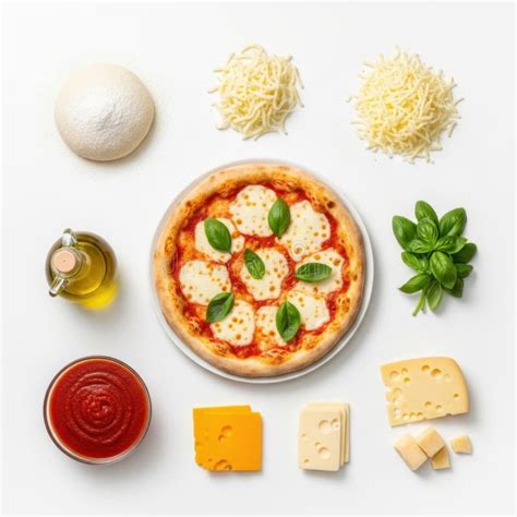 Variedad de ingredientes sobre una base de pizza artesanal