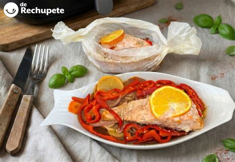 Tabla de ingredientes para salmón al papillote
