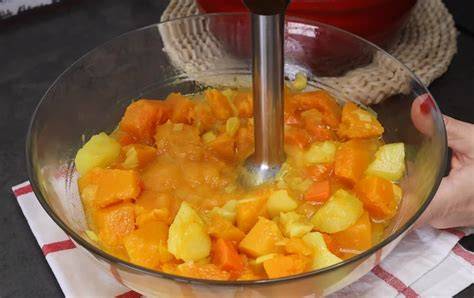 Calabaza cocida y triturada