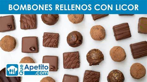 Variedad de bombones de licor caseros