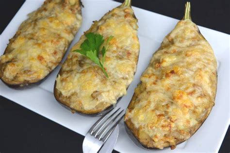 Berenjenas rellenas con bacalao gratinadas al horno