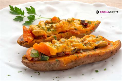 Plato de boniato relleno
