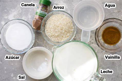 Esquema de los ingredientes principales del arroz