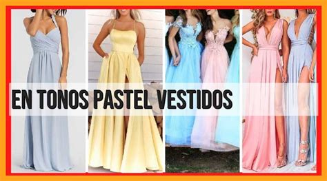 Diferentes estilos de vestidos en tonos pastel