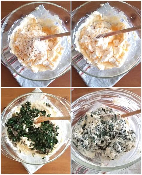 Esquema de preparación del relleno de acelga y ricota