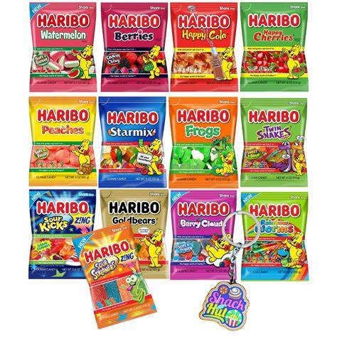 Variedad de dulces Haribo, algunos con y sin gluten