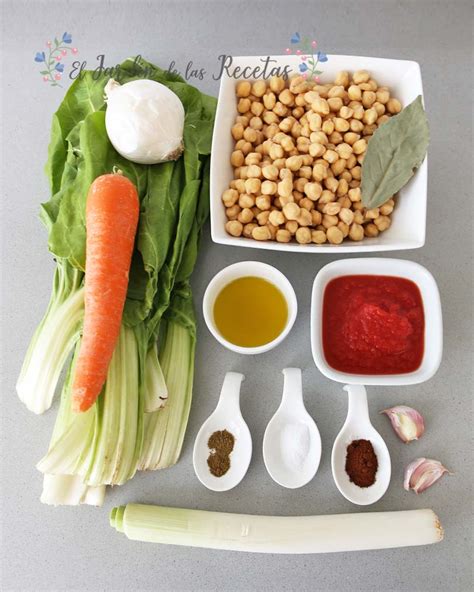 Ingredientes frescos para el potaje